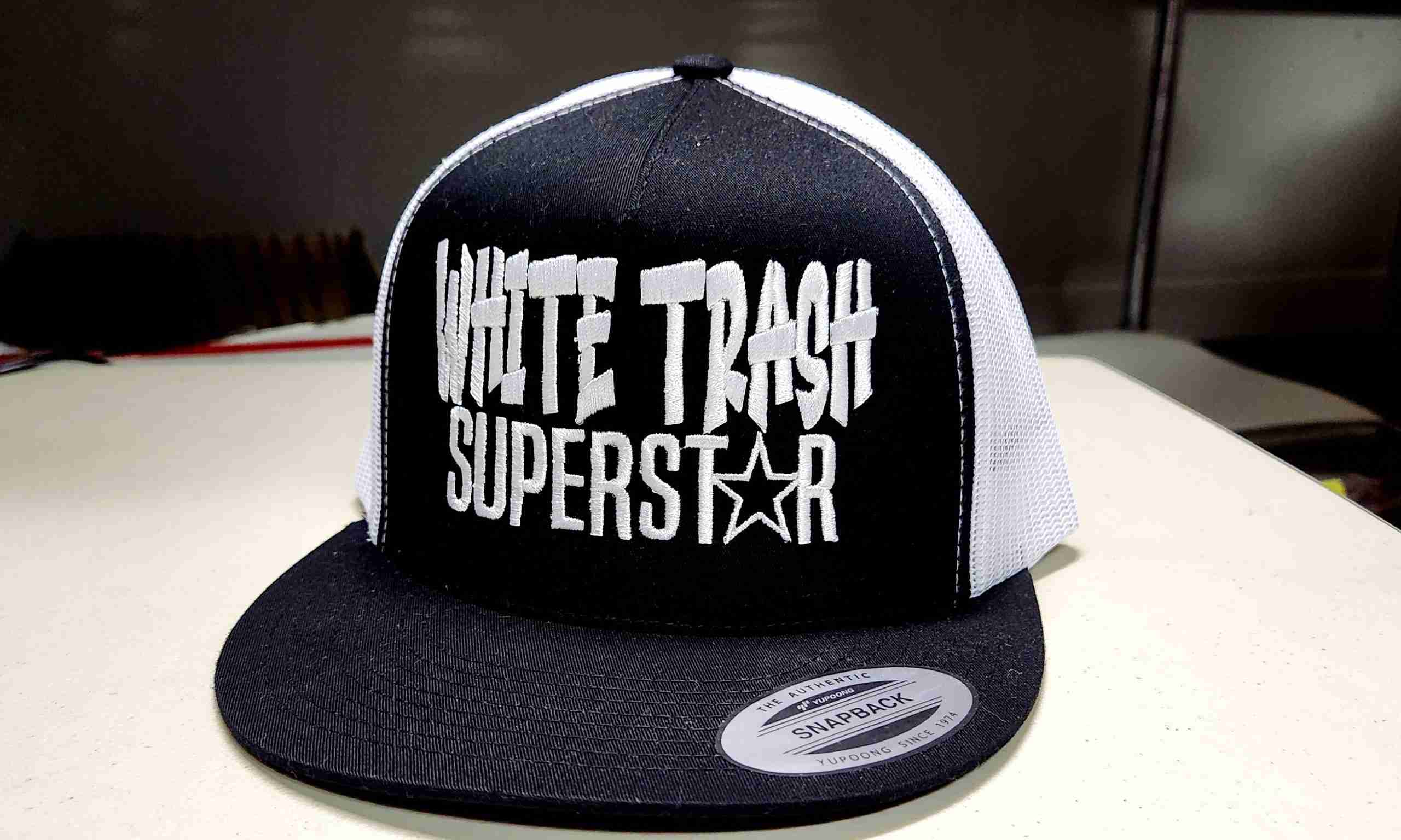 WHITE TRASH SUPERSTAR (WHITE/BLACK) SNAPBACK